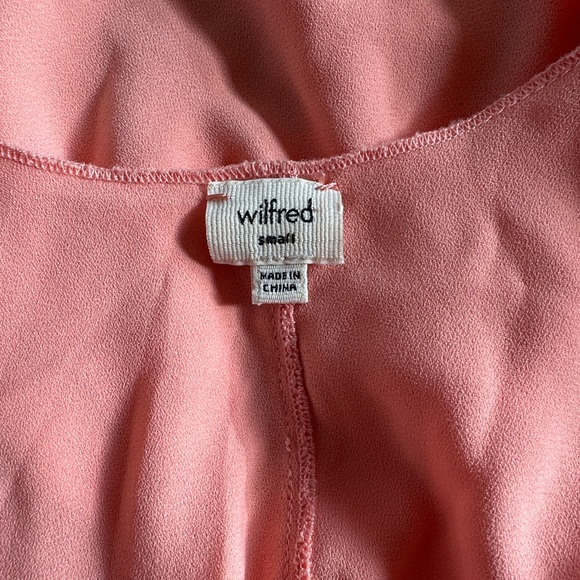 Aritzia Wilfred Peach Pink Scoop Back Peplum Sleeveless Top Small - Picture 6 of 7